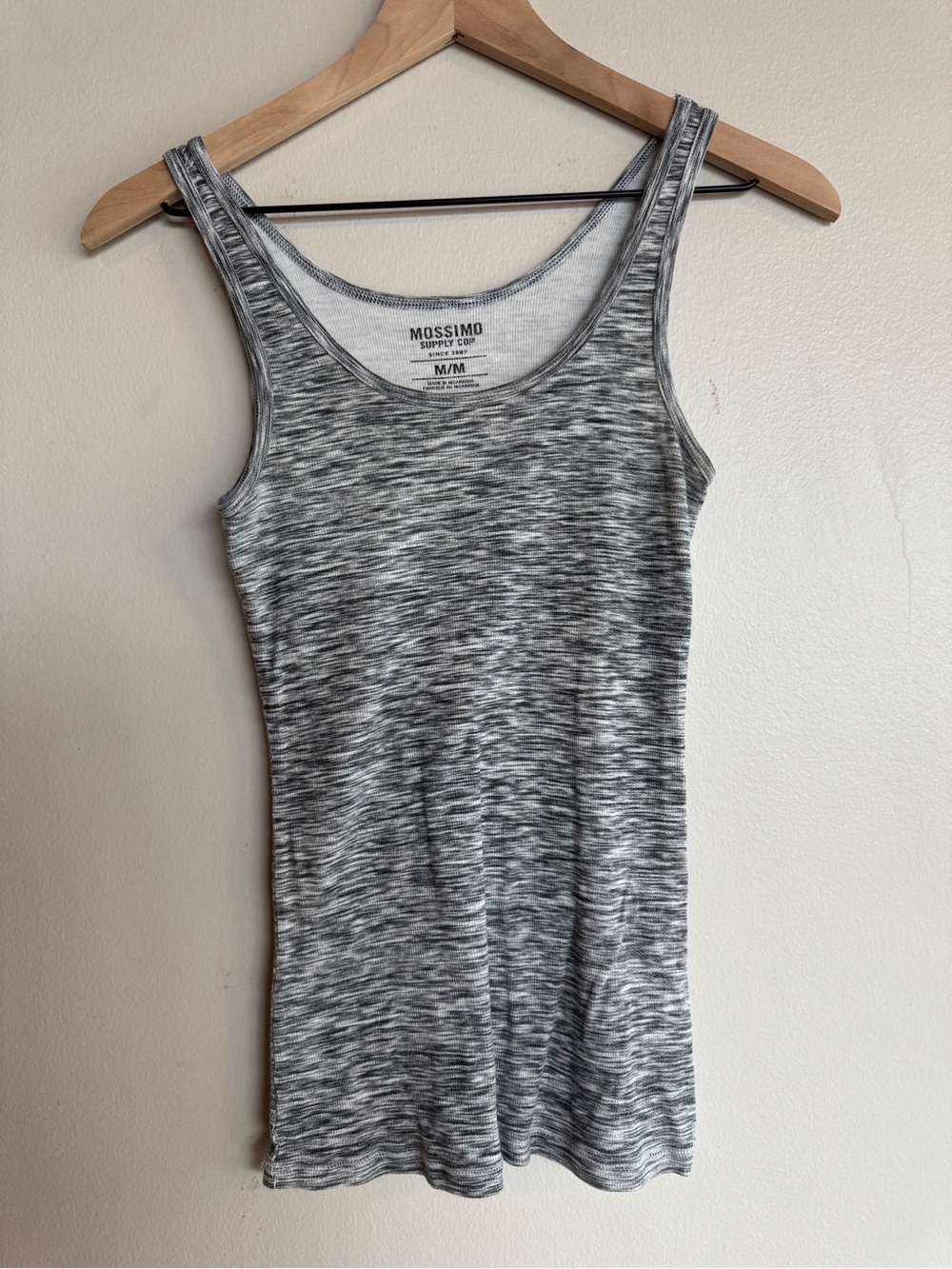Mossimo Supply Co Gray Space Dye Ribbed Tank Top M Vintage Y2K Style SpaceDye